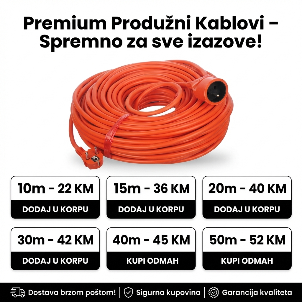 🟡NJEMAČKO PRODUŽNO KABLO 3x2.5 SA "ŠUKO" UTIKAČEM"🟡 Kvalitetno